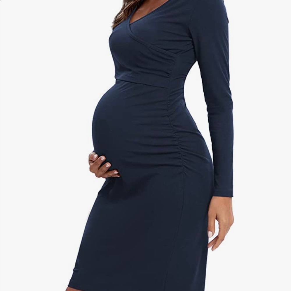 Jezero Womens Maternity Nursing Dress Long Sleeve